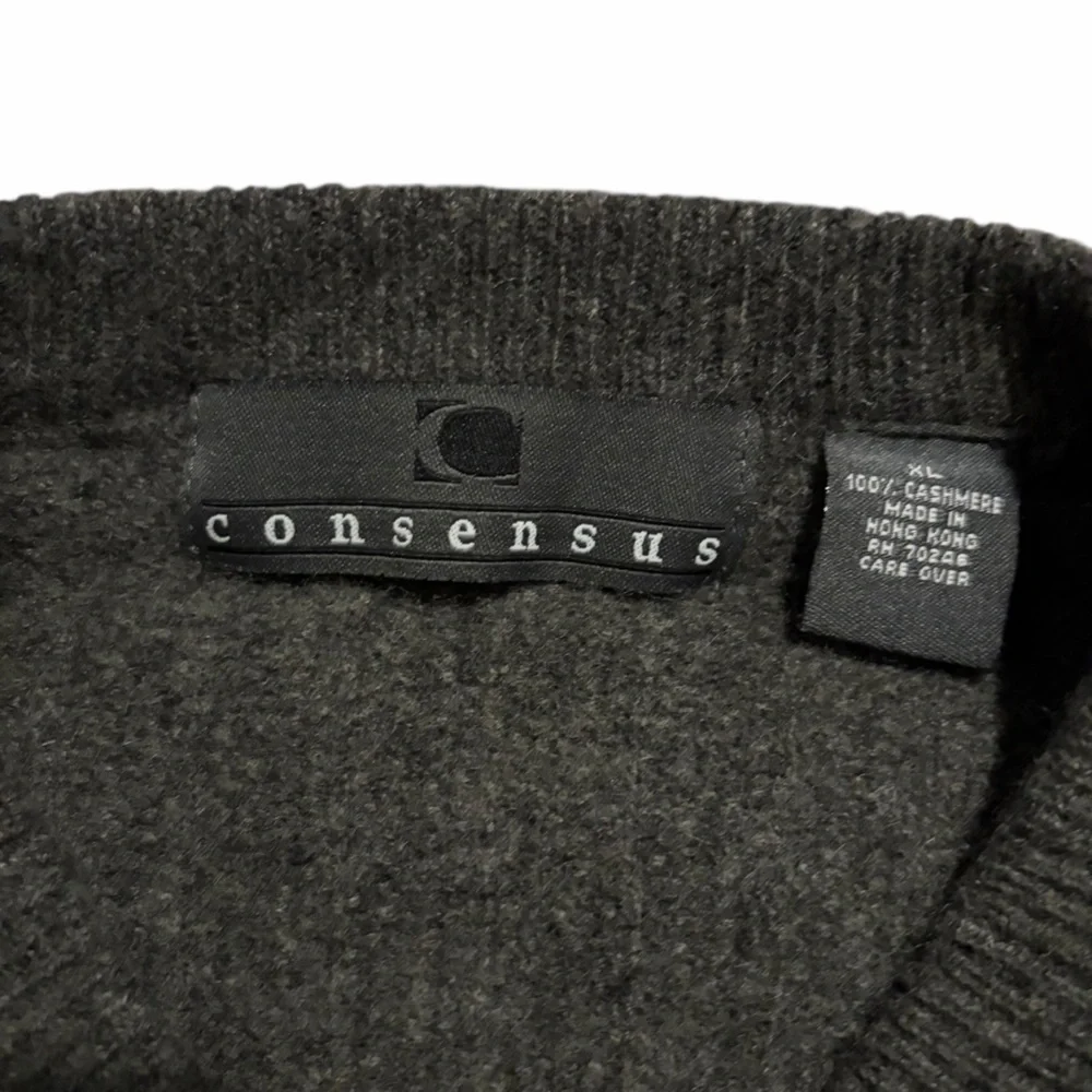 Consensus Mens Cashmere Sweater Grey XL